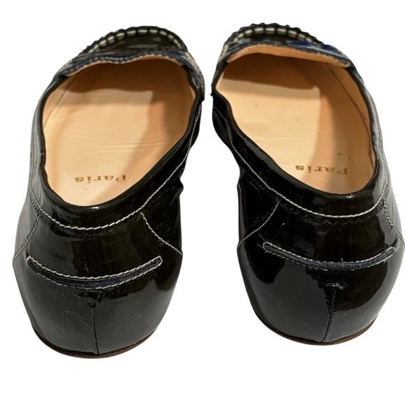 CHRISTIAN LOUBOUTIN - SIZE 37 / US 6.5 BLACK PATENT LEATHER PENNY LOAFERS - S7 - Picture 6 of 13